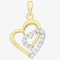 9ct Clear Cubic Zirconia Double Heart Pendant 1.63.1454