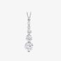 9ct White Gold 20x5mm Graduated Cubic Zirconia Drop Pendant 5.63.2064