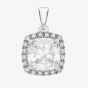 9ct White Gold Cubic Zirconia Cluster Square Pendant 5.63.6894