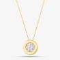 9ct Yellow Gold Rubover Round Cubic Zirconia Necklace FA958