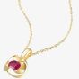 9ct Yellow Gold Ruby Heart Necklace PP20238