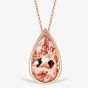 Tivon 18ct Rose Gold Pear-Cut Morganite Necklace PR-0826-MG