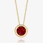Tivon 18ct Yellow Gold Rubover Garnet Single Stone Necklace PY-0848-GR