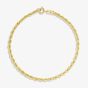 9ct Yellow Gold 7 Inch Rope Chain Bracelet 1.22.0171