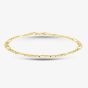 9ct Yellow Gold 7.5 Inch Figaro Chain Bracelet HF080-7.5