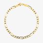 9ct Yellow Gold 7.5 Inch Figaro Chain Bracelet HF080-7.5