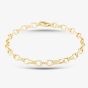 9ct Yellow Gold 8.5 Inch Oval Belcher Chain Bracelet HOB160-8.5