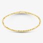 9ct Yellow Gold Diamond Cut Figaro Rope Bracelet 1.22.1171