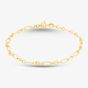 9ct Yellow Gold 19cm Textured Figaro Chain Bracelet 1.26.2902