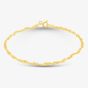 9ct Yellow Gold 19cm Twisted Curb Chain Bracelet 1.23.6582