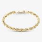 9ct Yellow Gold 7.5 Inch Rope Chain Bracelet HLRP-500-9Y-7.5