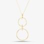 9ct Gold Double Circle Drop Necklace GN298