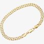9ct Yellow Gold Flat Curb 7.5 Inch Bracelet HGR2D080 71/2~