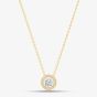 9ct Yellow Gold Adjustable 7.5cm Crystal Pendant Necklace 1.19.7304