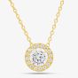 9ct Yellow Gold Adjustable 7.5cm Crystal Pendant Necklace 1.19.7304