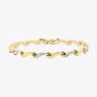 9ct Two-Tone Gold 19cm Diamond-Cut Wave Bracelet 2.26.8162