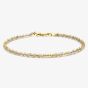 9ct 2 Colour Fancy Twist 7 Inch Bracelet 2.25.4331