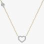 9ct Two Colour Gold Stone Set Heart Necklet 2.19.7324