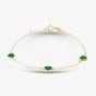 9ct Yellow Gold Malachite Heart Bracelet 1.29.1652