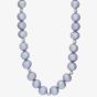 9ct White Gold Grey Freshwater Pearl and Textured Bead 18 Inch Necklace POZ70029FW