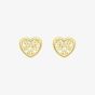9ct Yellow Gold Flower Heart Stud Earrings 1.55.6889