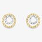 9ct Gold Two Colour Diamond Cut Circle Stud Earrings 120125127470
