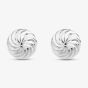 9ct White Gold 8mm Swirl Dome Stud Earrings 5.55.6969
