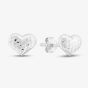 9ct White Gold Diamond Cut Heart Stud Earrings 5.55.8769
