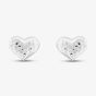 9ct White Gold Diamond Cut Heart Stud Earrings 5.55.8769