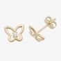 9ct Yellow Gold Cubic Zirconia Butterfly Stud Earrings ES445