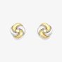 9ct Two Colour Gold Knot Stud Earrings 120125147607