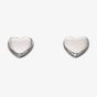 9ct White Gold Heart Shaped Stud Earrings GE2178