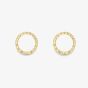 9ct Yellow Gold Diamond Cut Open Circle Stud Earrings 120125149028