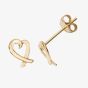 9ct Yellow Gold Open Heart Crossover Stud Earrings ES488