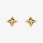 9ct Yellow Gold Textured Flower Stud Earrings GE2540