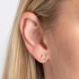 9ct Yellow Gold Textured Flower Stud Earrings GE2540