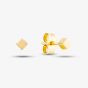 9ct Yellow Gold Cube Stud Earrings SE174