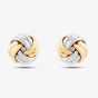 9ct Two Colour Gold Small Double Knot Stud Earrings 2.55.6219