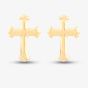 9ct Yellow Gold Cross Stud Earrings 1.55.6082