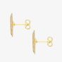 9ct Yellow Gold Mother of Pearl Grecian Key Disc Stud Earrings 1.59.0849