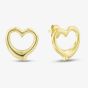 9ct Yellow Gold 12mm Open Heart Stud Earrings 1.55.1291