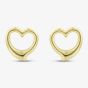 9ct Yellow Gold 12mm Open Heart Stud Earrings 1.55.1291