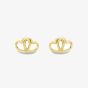 9ct Yellow Gold Double Heart Stud Earrings SE891