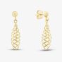 9ct Yellow Gold Spiral Lattice Dropper Earrings GER256