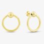9ct Yellow Gold Ball & Hoop Stud Dropper Earrings ER432 