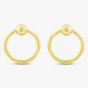9ct Yellow Gold Ball & Hoop Stud Dropper Earrings ER432 