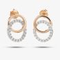 9ct Rose And White Gold Cubic Zirconia Double Open Circle Earrings E5768Z-9M-000Z