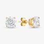 9ct Yellow Gold 6mm Four Claw Set Cubic Zirconia Stud Earrings SE606