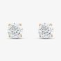 9ct Yellow Gold 6mm Four Claw Set Cubic Zirconia Stud Earrings SE606