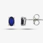 9ct White Gold Oval Sapphire Stud Earrings G40-5481-11W